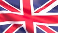 3D render - Great Britain flag fluttering in the wind