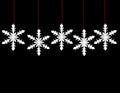 3d Render of Hanging Snowflakes