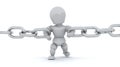 3d render of man holding chain together Royalty Free Stock Photo