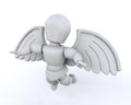 3d render of man with wings Royalty Free Stock Photo