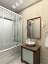 3D render modern interior of bathroom Royalty Free Stock Photo