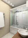 3D render modern interior of bathroom Royalty Free Stock Photo