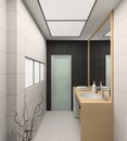 3D render modern interior of bathroom Royalty Free Stock Photo