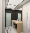 3D render modern interior of bathroom Royalty Free Stock Photo