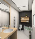3D render modern interior of bathroom Royalty Free Stock Photo