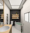 3D render modern interior of bathroom Royalty Free Stock Photo