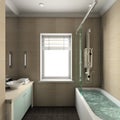 3D render modern interior of bathroom Royalty Free Stock Photo