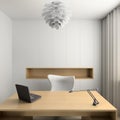 3D render modern interior of cabinet Royalty Free Stock Photo