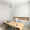 3D render modern interior of cabinet Royalty Free Stock Photo