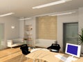 3D render modern interior of office