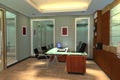 3d render modern interior of Office space Royalty Free Stock Photo