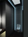 3D render modern interior of toilet Royalty Free Stock Photo