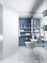 3D render modern interior of toilet Royalty Free Stock Photo