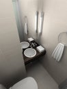 3D render modern interior of toilet Royalty Free Stock Photo