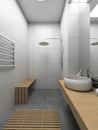 3D render modern interior of toilet Royalty Free Stock Photo