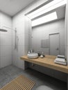 3D render modern interior of toilet Royalty Free Stock Photo