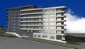 3D render of modern residential building