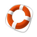 3d render of orange lifebuoy on white