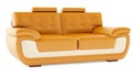 3D render orange sofa on a white background