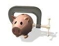 3d render piggy bank credit crunch Royalty Free Stock Photo