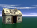 3D Render Real Estate house money Concept