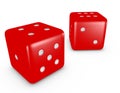 3d Render of a Red Pair of Dice Royalty Free Stock Photo