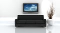 3d render of sofa and tv Royalty Free Stock Photo