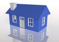 3D Rendered Blue house Royalty Free Stock Photo