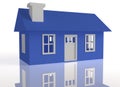 3D Rendered Blue house Royalty Free Stock Photo