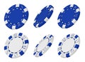 3d rendered blue and white casino chips