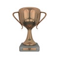 3D rendered isolated Bronze Trophy Cup Royalty Free Stock Photo