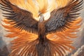3D rendering of a bald eagle with wings spread in the air Royalty Free Stock Photo