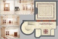 3D rendering Beautiful Living Room with Mosaic Floor