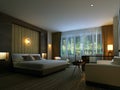 3D rendering of home bedroom Royalty Free Stock Photo
