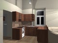 3d rendering of kitchen Royalty Free Stock Photo