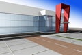 3D rendering of modern shopping mall