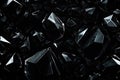 3d rendering of a pile of black diamond shapes on a black background, abstract black crystal background, AI Generated