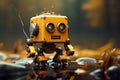 3d rendering of robot toy in the forest. 3d illustration, nano bot, AI Generated Royalty Free Stock Photo