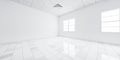 3d rendering of white ceiling inside building Royalty Free Stock Photo