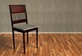 3d renovated retro chair on wooden floor Royalty Free Stock Photo