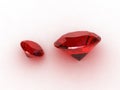 3D Round red ruby stones Royalty Free Stock Photo