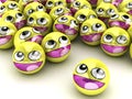 3D Round Smiley Faces.