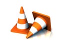3D Safety Cones Royalty Free Stock Photo
