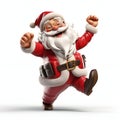 3D Santa Claus on white background Royalty Free Stock Photo