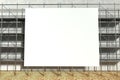 3d scaffolding and blank advertising billboard Royalty Free Stock Photo