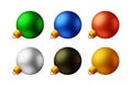 3D Set of Christmas Balls with Golden Clamp Royalty Free Stock Photo