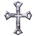3D Silver Artistic Cross