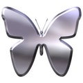 3D Silver Butterfly