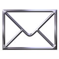 3D Silver Envelope Royalty Free Stock Photo