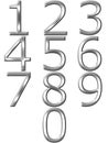 3D Silver Numbers Royalty Free Stock Photo